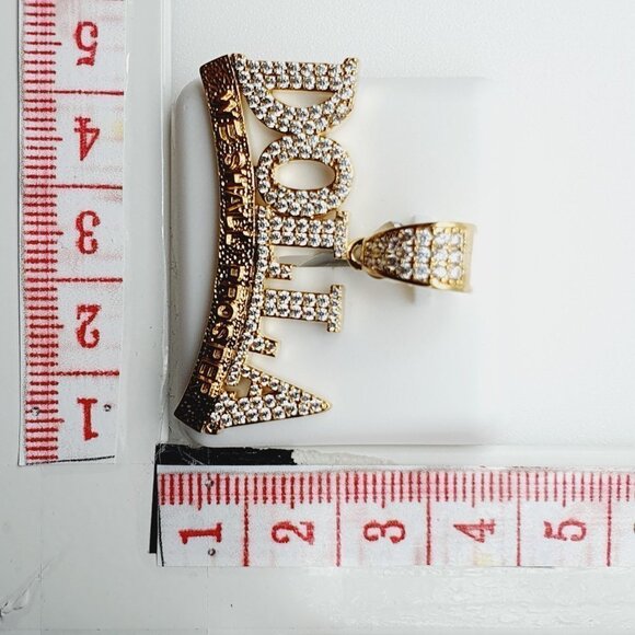 "14K Gold Plated Cubic Zircon Pendant, INUS1BR072 - Picture 3 of 9